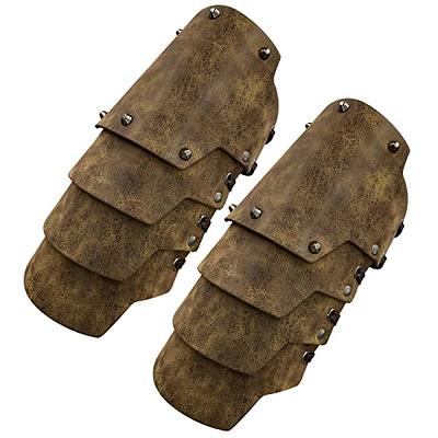 HiiFeuer Medieval Vintage Faux Leather Bracers, Retro Buckle