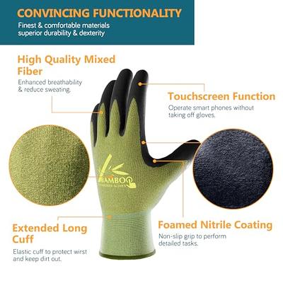 toolant Level 6 Cut Resistant Work Gloves, Touchscreen, Nitrile Coated Firm  Grip, for Warehouse, Gardening, Construction