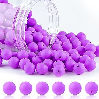 Abulun 15mm Silicone Beads for Keychain Making Kit-115Pcs DIY Keychain Supplies-Assorted Colorful Big Beads Bulk-Focal Beads for Jewelry or Bracelet