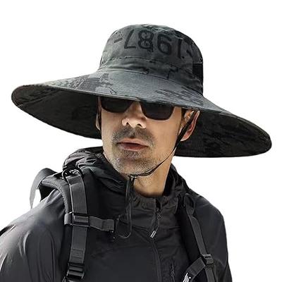 Sun Hat for Men Super Wide Brim Bucket Hat UPF50+ Waterproof Sun