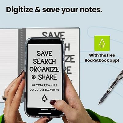 Rocketbook Core Smart Reusable Notebook Pen & Microfiber Cloth Letter Size Gray