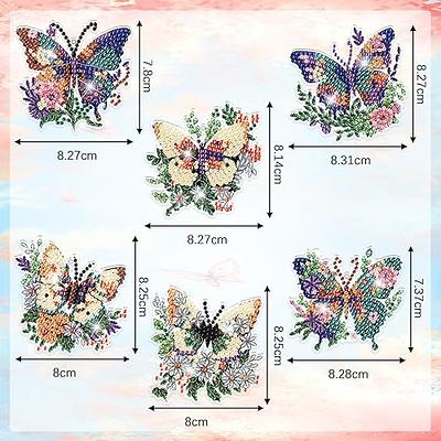 YOYA Butterfly Diamond Painting Keychain Initial Letter Keychain for Women  and Girls DIY Double Sided Full Drill Butterfly Diamond Art Keychain kit