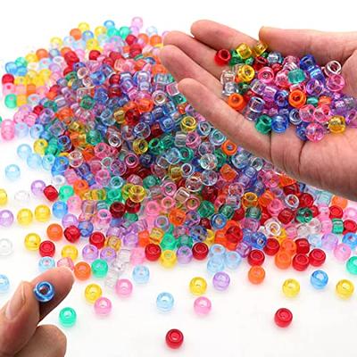 Black Tie Mix Plastic Craft Pony Beads 6 x 9mm Bulk, Made in the