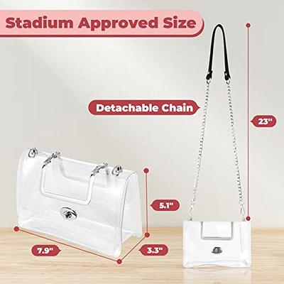 Semi Clear Purse Stadium Approved,Clear Crossbody Bag, Small Clear