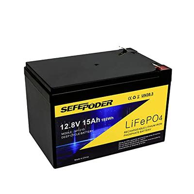 SEFEPODER 12V 15Ah LiFePO4 Lithium Deep Cycle Battery, 2000+ Cycles  Rechargeable Battery for Lighting, Power Wheels, Fish Finder and More with  Built-in 16A BMS - Yahoo Shopping