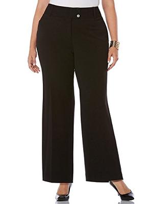 Rafaella Women's Plus Size Curvy Fit Gabardine Bootcut Dress Pants (Size 16  - 22), 16, Black - Yahoo Shopping