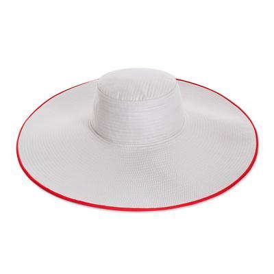 Traditional Cotton Sun Hat with Red Piping and 6-Inch Brim' - Yahoo Shopping