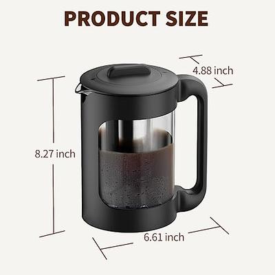 RJ3 6 Cup Ovalware Airtight Cold Brew Iced Coffee Maker 1.5L + Ice Tea Pot