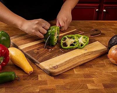 Best Acacia Wood Cutting Board with Handle Wooden Charcuterie Board Kitchen  Chopping Boards for Bread Meat Cutting boards Fruit Cheese Serving Board