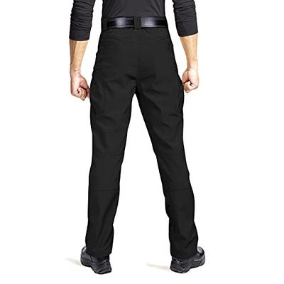 MIER Men's Stretch Hiking Pants Quick Dry Cargo Pants, Black / 40