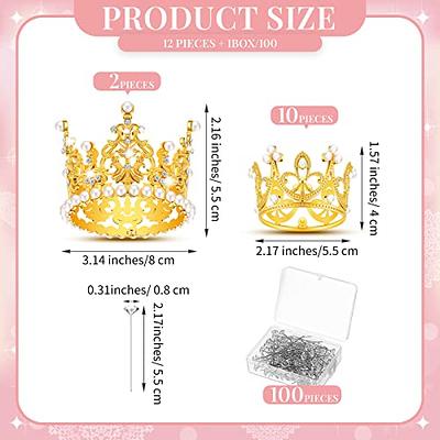 139 Pcs Crowns Bouquet Corsages Pins Butterfly Flower Arrangements Cake  Decorating Kit 15Pcs Crown Cake Topper 100 Pcs Diamond Pins 24 Pcs  Butterfly