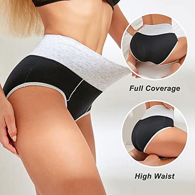 Underwear For Women Cotton No Muffin Top Full Coverage Briefs Soft Stretch  Ladies Panties 4 Pack