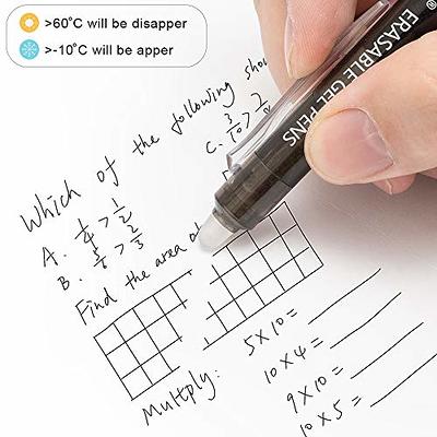 Temiary 12 Pcs Cute Erasable Gel Pens, Make Mistakes Disappear, Blue and  Black Ink Pens Easy to Erase, Smooth Ink No Smudge No Bleed for Note  Taking