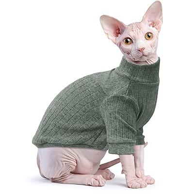 Dinosaur Design Sphynx Hairless Cat Clothes Cute Breathable Summer Cotton Shirts Cat Costume Pet Clothes,Round Collar Kitten T-shirts with Sleeves