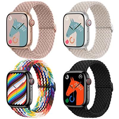 TransJoy 6 Pack Weave Silicone Band Compatible with Apple Watch Band 38mm 40mm 41mm 42mm 44mm 45mm 49mm Women Men, Soft Breathable Strap for iWatch