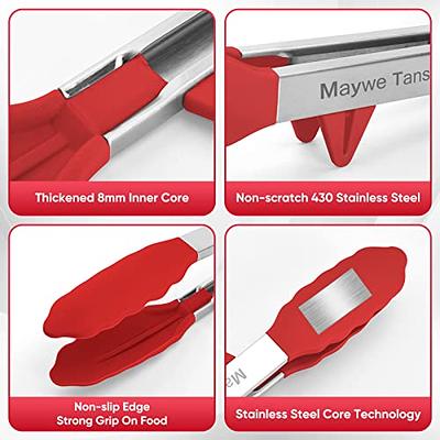 5-Pack Silicone Tongs for Cooking,Maywe Tanso 4PCS 13-Inch Cooking Kitchen  Tongs with Silicone Tips,Nonstick Stainless Steel Tongs for Steak Pie Pizza  Pasta Spaghetti Salad BBQ Buffet,Plus Brush - Yahoo Shopping