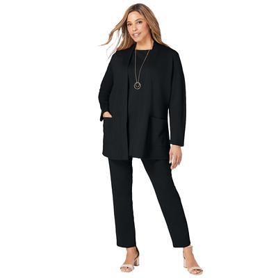 Plus Size Women's 3 Piece Ponte Pant Set by Jessica London in Black (Size  14/16) - Yahoo Shopping