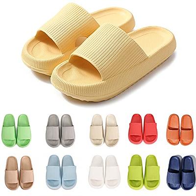 Cloud Slippers Slides for Women and Men, Massage Shower Bathroom Non-Slip  Quick Drying Open Toe Super Soft Comfy Thick Sole Home House Cloud Cushion  Slide Sandals for Indoor & Outdoor Platform Shoes 