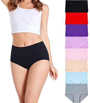 8 Pack High Waist Tummy Control Panties for Women, Cotton