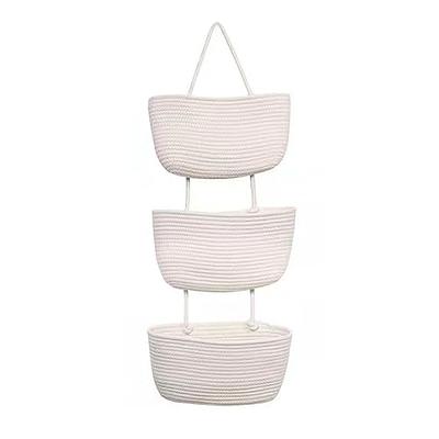 Over the Door Hanging Basket, 3-tier Wall Mount Hanging Organizer, Hanging  Kitchen Baskets,Decorative Hanging Storage Basket for Living Room