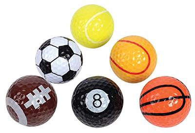 6 Pack Novelty Golf Balls Unique Designs,Funny Golf Balls Gift Set for Kids  Men Womens - Cute Multi-Sports Patterns Golf Gifts Set for Golf Practice  Training 
