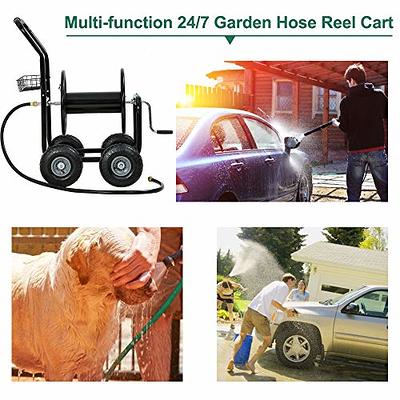 Hose Reel Cart Garden Hose Carts with Wheels Heavy Duty Portable