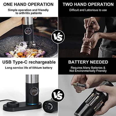 Rechargeable Spice Grinder Set 2 Piece Electric Salt and Pepper