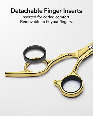  Hair Cutting Scissors Shears Professional Barber ULG 6.5 inch  Hairdressing Regular Scissor Salon Razor Edge Hair Cutting Shear Japanese  Stainless Steel with Detachable Finger Inserts : Beauty & Personal Care