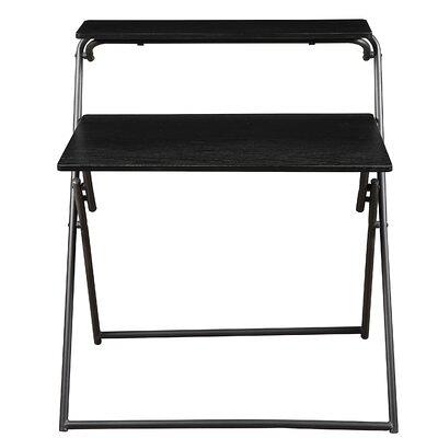 Gezen Folding Desk Writing Computer Desk for Home Office, No-Assembly Study  Office Desk Foldable Console Table for Small Spaces, Black