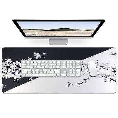 Gray Mouse Pad Large XXL Mousepad with Non-Slip Rubber Stitched Edges Long  Full Grey Desk Mat faor Laptop Gaming Office Work, 31.5 X 12 X 0.12 in