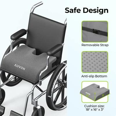 AUVON Wheelchair Seat Cushions (18x16x3) for Sciatica, Back, Coccyx,  Pressure Sore and Ulcer Pain Relief, Memory Foam Pressure Relief Cushion  with Removable Strap, Breathable & Waterproof Fabric - Yahoo Shopping