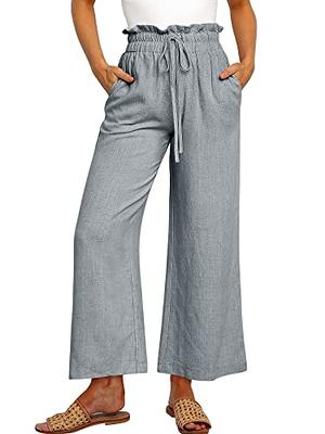 Buy BLENCOT Womens Casual High Waisted Wide Leg Pants