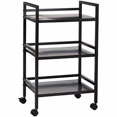 Abacad Plastic Utility Cart with Wheels Lockable, Heavy Duty Restaurant  Cart, Service Cart for/Home/Office/Warehouse/Kitchen/Workshop,390 Lbs,2