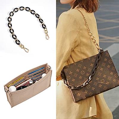 From HER Purse Organizer Insert Conversion Kit with Gold Chain Felt Handbag  LV Toiletry 19