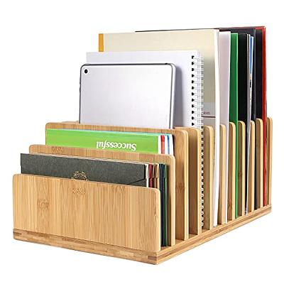  File Organizer for Desk Mail Organizer Countertop, Wood  Detachable 4 Slots Mail Sorter Letter Holder, Desktop Accessories Organizer  Office Supplies Organzier for Letter Mail Folder Bill Document ipad :  Office Products