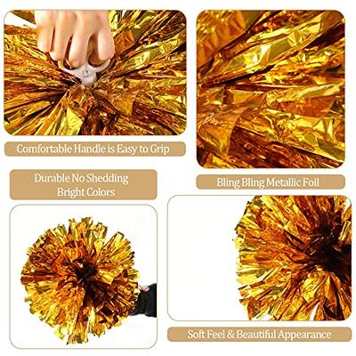 Extpro 12Pcs Cheerleading Pom Poms with Finger Holes Metallic Foil Cheer  Pom Poms for Dance, Matches, Team Spirit Sports, Stage Performance,  Carnival