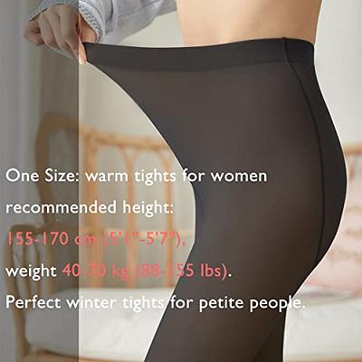 2 Pack Fleece Lined Leggings for Women Winter Pantyhose Fake