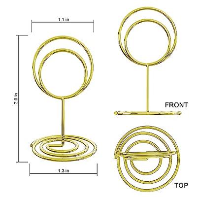 30 Pieces Metal Wire Floral Place Card Holder Round Photo Memo Holder Pick  Gold Floral Card Holder Clip For Wedding Party Birthday Office Cake Topper