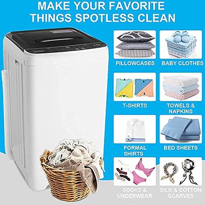 Nictemaw Full Automatic Washing Machine, 17.8Lbs Capacity Compact Laundry  Washer 2.3 Cu.ft Portable Washer with Drain Pump,10 Wash Programs 8 Water