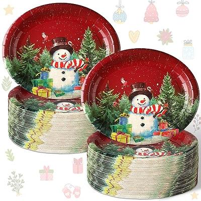 12 Pcs Christmas Paper Plates, 7 /9 Red Santa Claus Dinnerware, Disposable  Dinner Plates Christmas Gifts Bulk Disposable Platesfor Christmas Party  Holiday Party