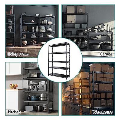 NAIZEA 5 Tier Steel Shelving, Heavy Duty Storage Shelves for Garage  Storage, for Home Basement Warehouse Kitchen Pantry, Freestanding Black,  47.2W x