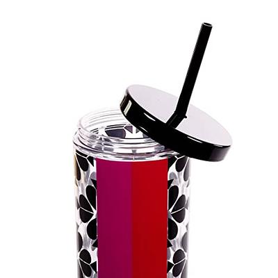 Kate Spade New York Acrylic Tumbler with Lid and Straw, 24 oz Tumbler, Slim  Double Wall Tumbler, Spade Flower Stripe - Yahoo Shopping