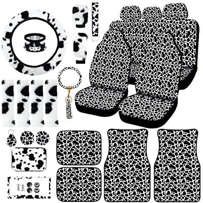 Tallew Pink Car Accessories Set Car Seat Covers Full Set Steering Wheel  Cover Headrest Cover with Center Console Pad Cup Cup Holders Seat Belt Pads