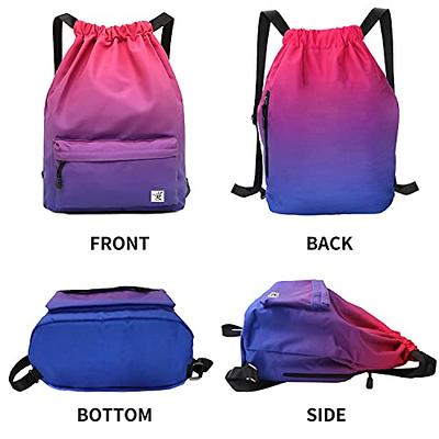 ZOORON Waterproof Drawstring Gym Backpack Bag for Men & Women, Sport Gym  Sack Mini Travel Daypack