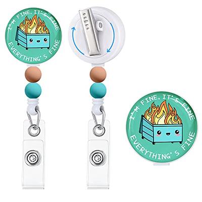 Custom Name LPN LVN RN Hello My Name is ID Card Badge Reels Holder with  Beads Retractable ID Name Tag Badge Clip for Nurse Coworkers Employee  Hospital