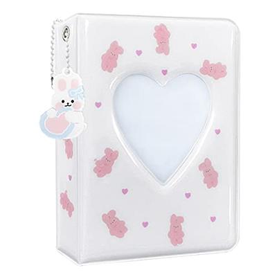 New Cute Bear Photo Album 3 Inch Love Heart Hollow Picture Storage Case  Kpop Idol Card Binder Name Card Book Photocard Holder 40 Pockets