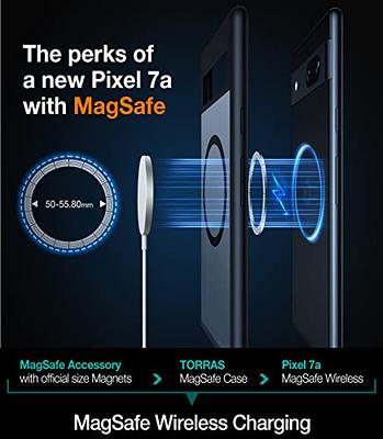 TORRAS Magnetic Guardian Designed for Google Pixel 7a Case [Military Grade  Drop Tested] [Compatible with MagSafe] Slim Translucent Matte Case for