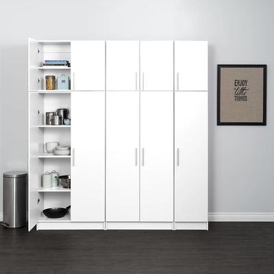 14 in. D x 25.375 in. W x 84 in. H White Shoe Storage Tower Wood Closet  System Kit