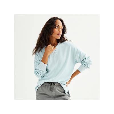 Women's Sonoma Goods For Life® Mixed Rib Crewneck Sweatshirt, Size: XXL,  Light Blue - Yahoo Shopping