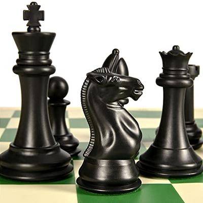 The Study Tournament Plastic Chess Pieces & Roll Up Chess Board Combo -  3.1 King